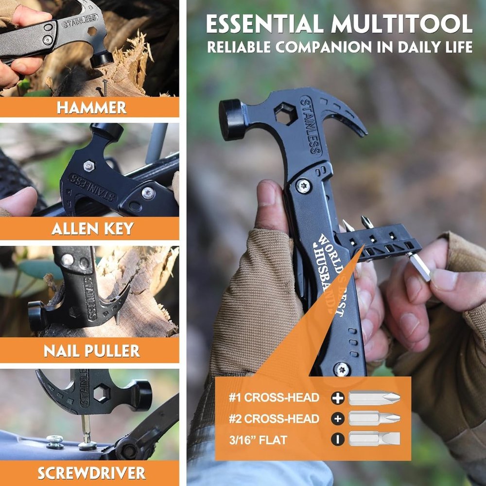 Husband Gifts for Valentines Day - Gifts  Husband‎ Him, 15 in 1 Multitool Hammer